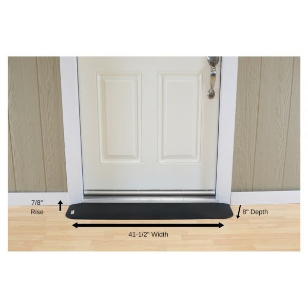 ADA Compliant Rubber Threshold Ramp: 7/8" Rise x 41-1/2" Wide x 8" Depth